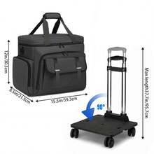 Trolley Rolling Bag, Detachable Rolling Trolley Teacher Bag, Suitable For Work, Office - Multifunctional Wheeled Briefcase, Large Capacity Travel Bag - Black - View 2