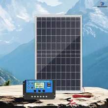 30W Portable Solar Panel Kit For Garden And Villa, Optional 100A Controller, 12V-18V-24V Output, USB 5V Solar Charger, Suitable For Power Bank, Phone, Watch, Home Solar Panel, Whole House Solar Panel, Solar Power Bank - Black - View 12
