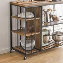 SoBuy Serving Trolley Kitchen Trolley Cart Mobile Kitchen Shelf Kitchen Storage Trolley With 5 Shelves - Brown - View 10