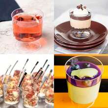 Mini 60ml Plastic Dessert Cups, Tasting Cups, Cute Mini Dessert Cups - Perfect For Mousse, Pudding And Appetizers - Perfect For Weddings, Parties And Events - Event Tableware - Clear - View 3