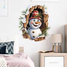 Christmas 3D Wall-Breaking Effect Funny Santa Claus Decorative Wall Sticker Toilet Sticker Bathroom Background Wall Decoration PVC Self-Adhesive Sticker Christmas Party Decoration - One Piece In Multiple Colors - View 20