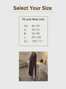 Women's Casual Minimalist Turndown Collar Long Sleeve Half-Placket Side Slit Long Shirt, Solid Color Woven Fabric Front Button Slit Commuting Office Daily Wear - Coffee Brown - View 7