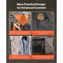 Hunting Blind, 2-3 Person Thermal Ground Blinds With Tri-Leg Chair And Carrying Bag, Portable Camouflage Tent, Durable Concealed Shelter With Silent Zipper Door And Window, For Turkey Deer - 59*59inch - View 5