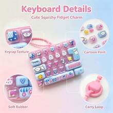 Mood Station 26 Keyboard Stress Relief Mechanical Keyboard Keycap Keychain Toy Bag Pendant Gift - Multicolor - View 6