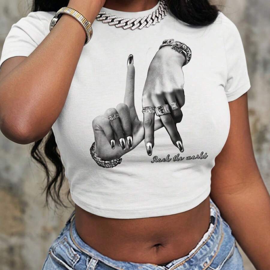 Cropped Feminino Streetwear Versátil Algodão Premium - Branco - Visão 1