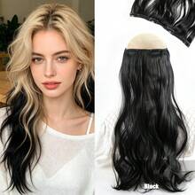 1-Piece Ultra-Lightweight Large Wave Hair Extension | 4 Clips Secure Invisible | Long Layered Curly Hair Volume Booster | Women's Daily Party Voluminous Natural Styling (Seamless Breathable) - Multicolor - View 13