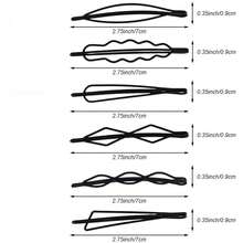 6/12pcs Casual Versatile Minimalist Black Hair Clips - Multicolor - View 5