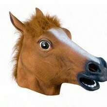 Horse Head Mask, Brown Realistic Latex Animal Mask, Full Head Halloween Cosplay Costume Accessory For Adults Party Carnival Masquerade - Multicolor - View 5