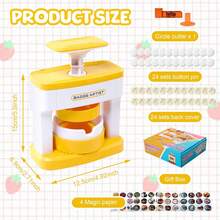 Badge Making Kit, 1 Set DIY Round Button Maker, Includes 48 Patterns And 48 Button Accessories, Press-Style Badge Maker Gift (Some Colors And Patterns Random) - Multicolor - View 6