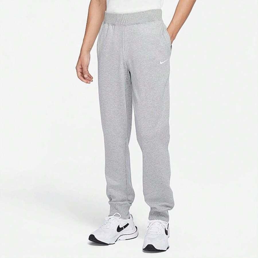 Nike Elastic Waist Cuff Fitness Sports Pants Men's Style-528717-063 - Light Grey - View 1