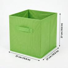 粉色可折疊收納箱（無蓋），衣櫥收納整理盒，多功能雜物與櫥櫃收納容器 - 綠色 - 查看 6
