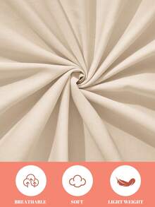 1pc 100% Pure Cotton Fitted Sheet, Solid Color Fitted Sheet, Soft & Comfortable, Breathable & Anti-Pilling, Suitable For Twin/Full/Queen/King All Mattress Sizes, Machine Washable, Room Decor, Beige - Beige - View 6