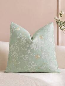 1PC/2PCS Vintage Butterfly Throw Pillow Cover, Natural Chenille Floral Pattern Rectangular Pillowcase, Soft & Luxurious, Neutral Tone Accents, Suitable For Living Room And Bedroom Use - Mint Green - View 5