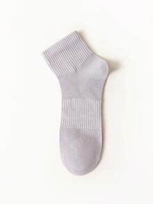 5 Pairs Men's Pure Cotton Mesh Breathable Crew Socks, Moisture‑Wicking Socks, Ribbed Cuff Comfort Casual Daily Mid‑Ankle Socks - Multicolor - View 2