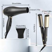 Raytix Hair Dryer + Straightening & Curling Iron Combo - Grey - View 5