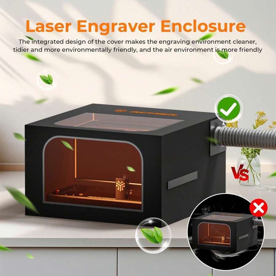 Caja de aislamiento protectora ignífuga y a prueba de humo para grabador láser ACMER R20, 720*720*400mm, protección ocular, a prueba de polvo y humo - Ver 1
