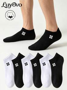 5 Pairs Of Men's Cotton Low Cut Socks,Short Socks,Breathable,High Elasticity,Suitable For Various Festivals,Leisure And Daily Wear,Random Colors - Multicolor - View 2
