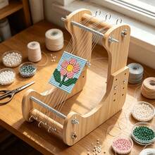 Wooden Beaded Weaving Machine, Versatile Bracelet Jewelry Weaving Tool, Easy To Operate, Perfect For Making Patterns And Gifts, Professional DIY Jewelry Making Tool For Bracelets, Necklaces And Belts - Universal - View 6