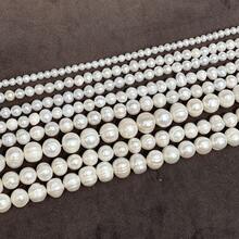 1String Natural Freshwater A Pearl Beads Near Round Potato Shape Isolation Loose Beaded For Jewelry Making DIY Charm Bracelet Necklace Accessories - White - View 1