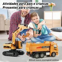2-In-1 RC Remote Control Excavator Toy Construction Vehicle Yellow - Yellow - View 9