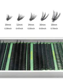 400Pcs Salon Style Self Application D Curl Individual Lash Clusters Complete Lash Book Kit Including Tweezers & Lash Brush, Assorted Lower Lashes & 60D/80D/100D Multi-Density, Soft Comfortable Fibers Easy DIY Lash Extensions For Daily Casual Makeup - Multicolor - View 3