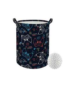 Printed Laundry Basket, Foldable Storage Bin, Waterproof Fabric Storage Basket, Suitable For Children's Room, Bedroom, Bathroom - Multicolor - View 11