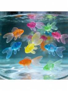 Realistic Goldfish Floating Tail Decor, Simulated Plastic Water Landscape Ornament, Indoor/Outdoor Use, No Battery Required, Suitable For Summer Pool Party, Pet Cat Toy And Bathtub Entertainment (Random Color) - A - View 2