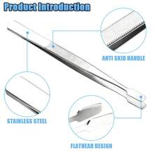 KLONKEE Stamp Tweezers, Stamp And Stamp Tweezers, Stamp Collecting Tools, Flat Head Wide Tip Precision Tweezers, Perfect For Collecting Stamps, Coins, Photos And More - Tweezers - View 4