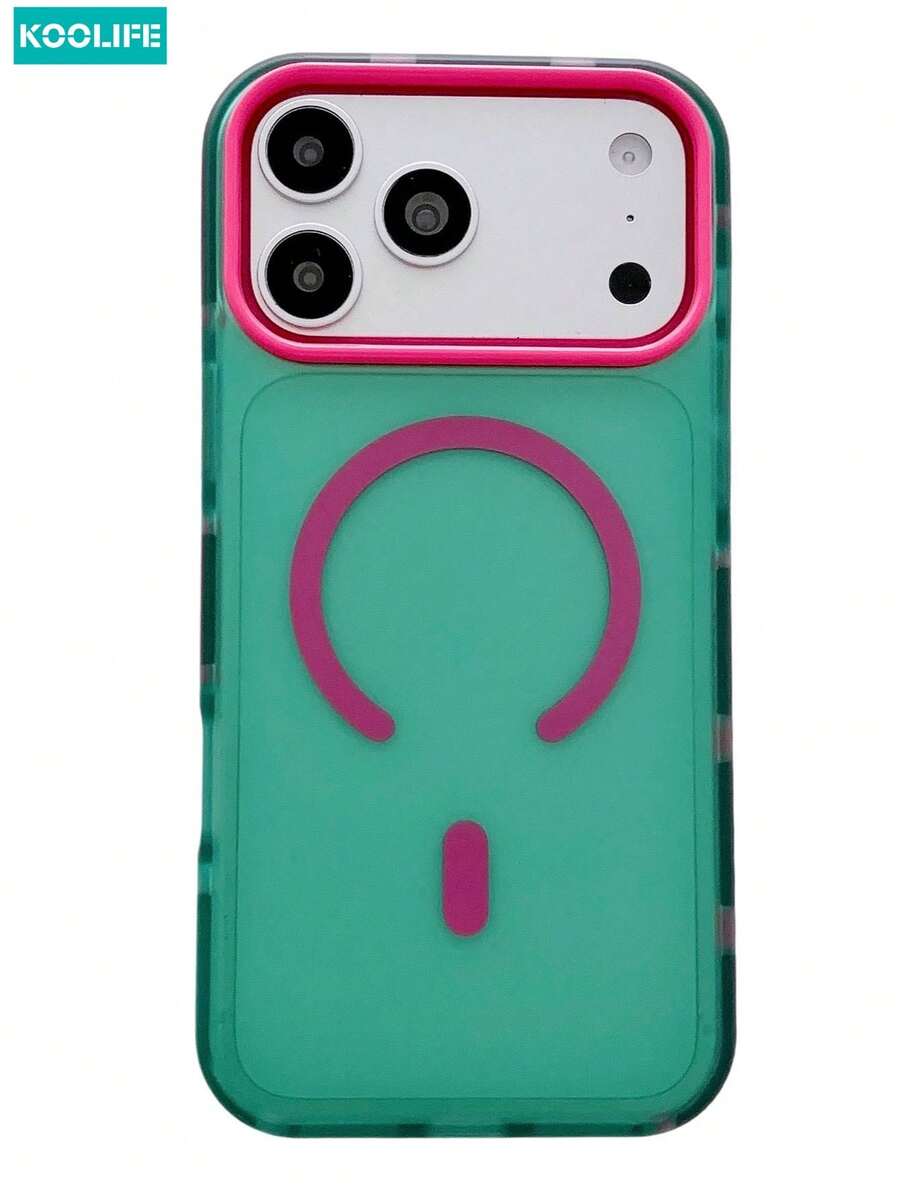 KOOLIFE 1pc Luxury Magnetic Wireless Charging Phone Case, Dopamine Color Full Coverage Shockproof Protective Shell, Compatible With IPhone 18 Pro Max, 17, 17 Pro Max, 16 Pro, 15 Pro Max, 13 Pro, 15, 14, 14 Pro, 13