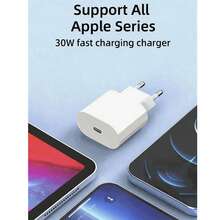 3pcs/2pcs/1pc 30W Multi-Function Wall Charger, Supports Multiple Specifications, Suitable For IPhone 17/16/15/14 Pro Max/14 Pro/14 Plus/14/13/12/11 And Other Models With 30W PD Fast Charging, Suitable For Home, Office And Travel Use - EU C Type Plug(220-240V) - View 5