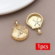 1pc 18K Gold Plated Marine Life Ocean Animals Charms Cubic Zirconia Pendants Starfish Seahorse Shell Turtle For DIY Necklace Jewelry Making - Gold - View 18