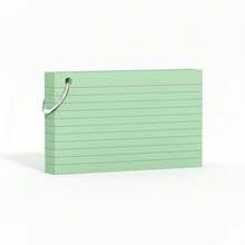 50 Pages/100 Sides Writable, 3-Inch Colorful Index Cards With Keychain, Durable Flashcards, 5 Colors Assorted (50 Cards Per Color), Portable Learning Note Cards, Back To School Essential - Multicolor - View 12