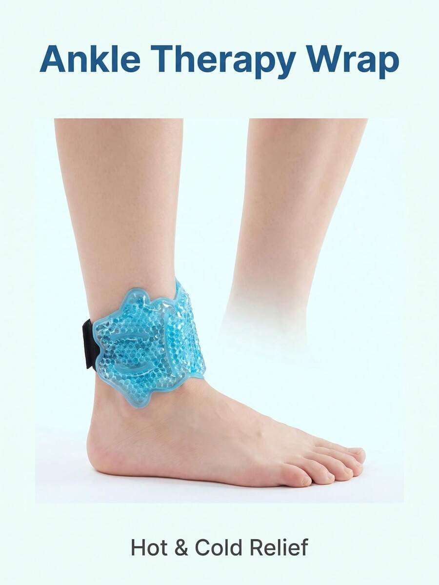 Ankle Foot Cold Compress Ice Pack, Reusable Gel Bead Hot & Cold Therapy Pad, Dual‑Use Foot Heel Care Cushion, Pain Relief Cooling Wrap For Post‑Workout Sports Recovery - Multicolor - View 1