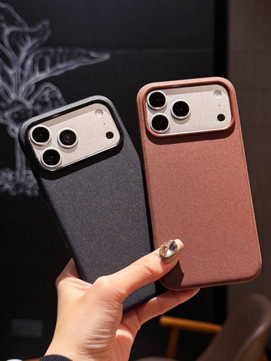 CteGlodrix Luxury Tech-Inspired Woven Texture Tactile Shockproof Phone Case, Compatible With IPhone 17 Pro Max/16 Pro/15/14/13/12/11, Minimalist Solid Color Matte Anti-Scratch Soft Shell