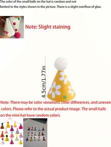 15pcs/1pc Colorful Mini Party Hat Decorations, Cute Cartoon Decor, Suitable For Mini Birthday Desserts, Baking Decorations, Holiday Celebrations, Theme Parties, Birthday Party Decorations, Valentine's Day Gifts - Dark - View 3