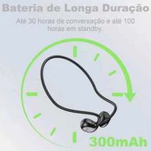 Fone de Ouvido Esportivo Bluetooth 5.3 Condução Óssea Dobrável para Academia e Corrida Diversos Modelos e Cores - Preto - Visão 6