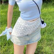 1 Peça Lenço Triangular de Renda Francesa Elegante - Acessório de Cabelo Branco Doce, Proteção Solar de Verão Vintage, Acessório de Cabeça Feminino |Lenço de Renda Vintage|Faixa de Cabeça - Branco - Visão 9