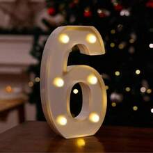 1pc 0-9 Number Theme Party Decor LED Light Night Lamp, Party Wedding Cocktail Decoration - White - View 16