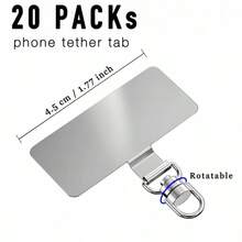 20pcs Ultra-Thin Stainless Steel Universal Phone Lanyard Plates, Metal Card Holder Lanyard Pads - A - View 8