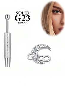 AVYRING 14G Titanium Dermal Anchor Tops And Base Dermal Piercing Jewelry Heart Flower Tops Punk Personalized Dermals Top With Grabber - Multicolor - View 6