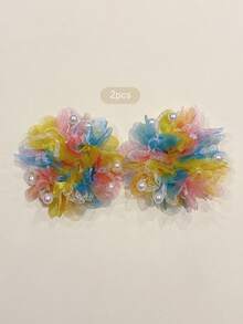 2pcs Minimalist Elegant Colorful Sweet Style Hair Scrunchies Suitable For Daily Hair Accessories - Multicolor - View 4