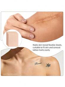 10Pcs Tattoo Cover Up Patch Ultra Thin Cuttable Sweat-Resistant Invisible Covering Tattoos Birthmarks Black Spots Easy To Use - Brown - View 3