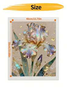 DIY Iridescent Gold Foil Iris Digital Oil Painting Kit (Unframed 8x12 / 16x20 Inch) Acrylic Paint, Suitable For Adult Beginners, Home Wall Decor, Creative Holiday Gift, Relaxing Art - Sets - View 8