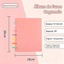 Álbum de Armazenamento de Cartão de Foto com 7 Anéis, Páginas Internas Transparentes, Livro de Armazenamento de Fotos, Adequado para Fotos Instantâneas de 3 Polegadas e Cartões Colecionáveis, Papelaria de Coleção Portátil - A - Visão 13