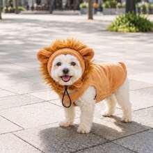 New Pet Headwear Dog Hat Cute Fashion Lion Design Adjustable Hooded Sweatshirt Soft Skin-Friendly - Khaki - View 5