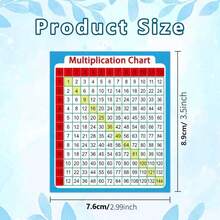 30pcs Multiplication Table Stickers, 3x3.5 Inches - Essential Math Learning Aid For Students And Families, Easy-To-Use School And Office Supplies Cards - Multicolor - View 5