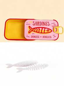 Novel Sardine Can Jewelry Box - Unique Fish-Shaped Tin Travel Jewelry Box, Cute Yellow & Blue Color Home Storage Box With Lid, Includes Fish Bone Shaped Jewelry Stand, Can Store Bracelets, Necklaces, Rings, Earrings, Multiple Colors Available, Perfect Gift For Women And Girls - Multicolor - View 23