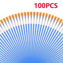 10/20/30/40/50/100Pcs Small Fine Nylon Hair Detail Flat Paint Brush Painting Watercolor - General Purpose - View 11
