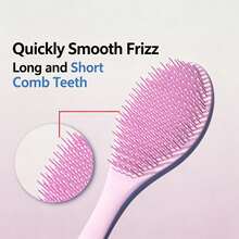1pc Dual-Function Detangling Comb, Wet & Dry Use - Soft Massage Design, ABS Plastic Handle, Suitable For All Hair Types, Reduces Tangling And Frizz, Improves Scalp Health, Perfect As A Small Gift, Home Essential, Daily Use, Convenient For Travel, Hollow Comb, Attractive Hair Comb, Fluffy Massage Tooth Large Arc Comb, Halloween Gift, Christmas Gift - A - View 8