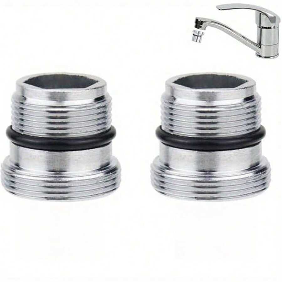 Set Adaptor Selang Taman 2 Buah, Konektor Keran Ulir Jantan M22, Termasuk 2 Cincin Segel, Sambungan Cepat Anti Bocor, Cocok Untuk Penyiraman Keran Luar Ruangan, Irigasi Halaman dan Taman, Adaptor Keran Universal - keperakan - View 1